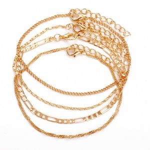 Simplistic chain anklets perfect for layering.